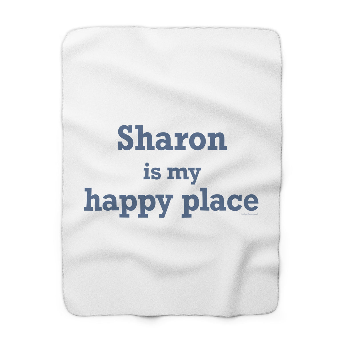 Sharon is My Happy Place Sherpa Fleece Blanket