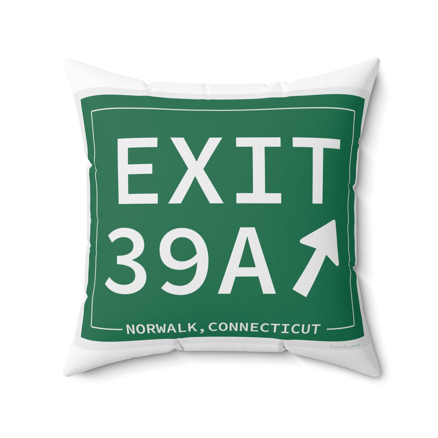 Vintage Exit 39A Merritt Parkway Sign Spun Polyester Square Pillow
