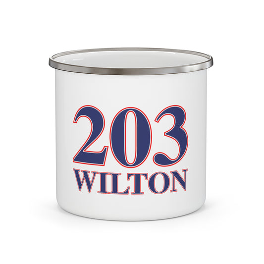 203 Wilton Red White & Blue Enamel Camping Mug