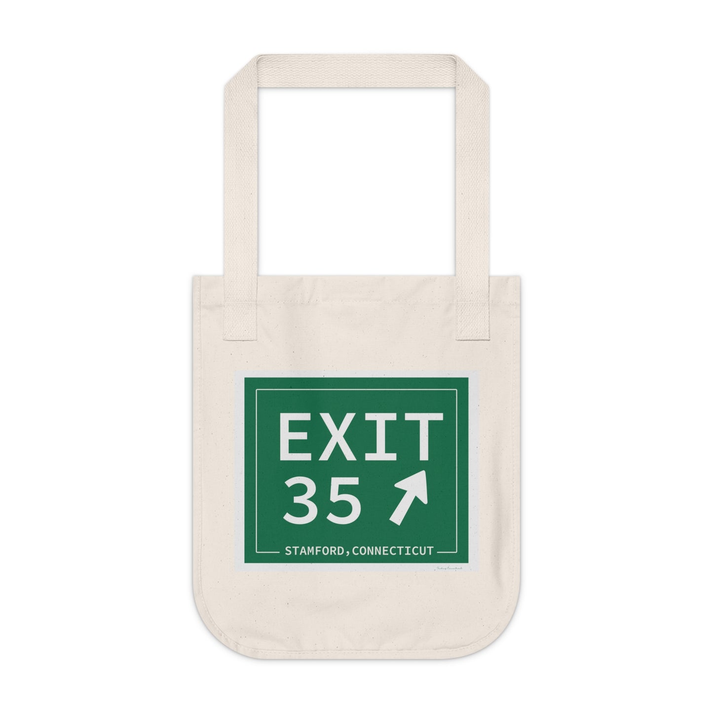 Vintage Exit 35 Merritt Parkway Sign Organic Canvas Tote Bag