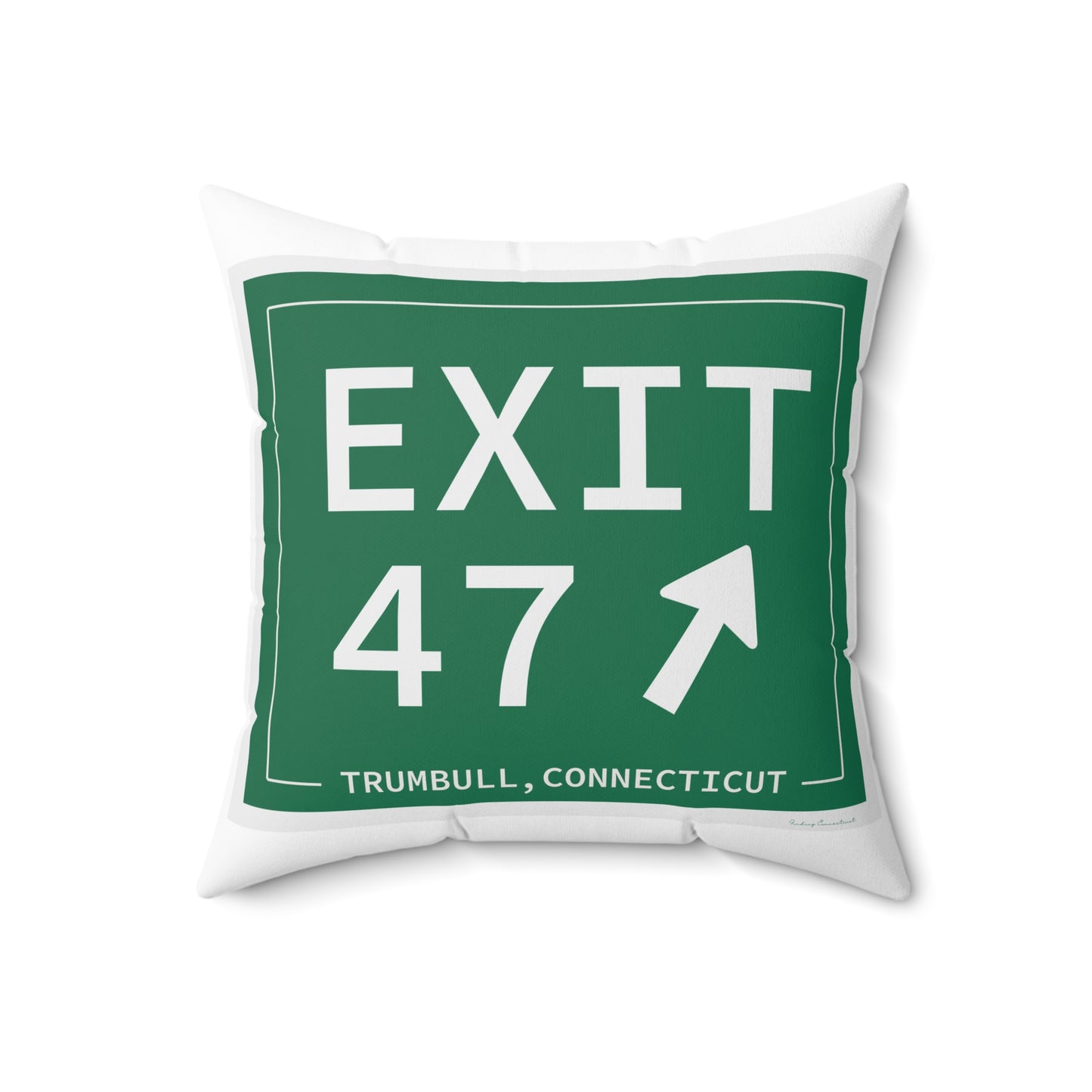 Vintage Exit 47 Merritt Parkway Sign Spun Polyester Square Pillow