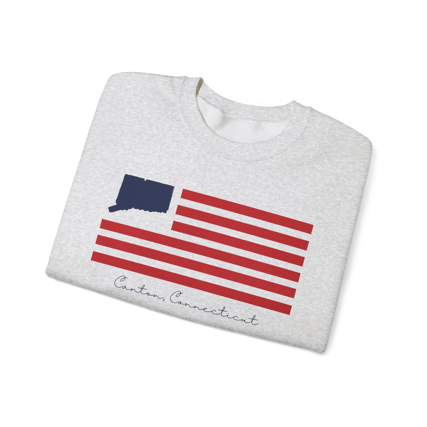 Canton Connecticut Flag Unisex Heavy Blend™ Crewneck Sweatshirt