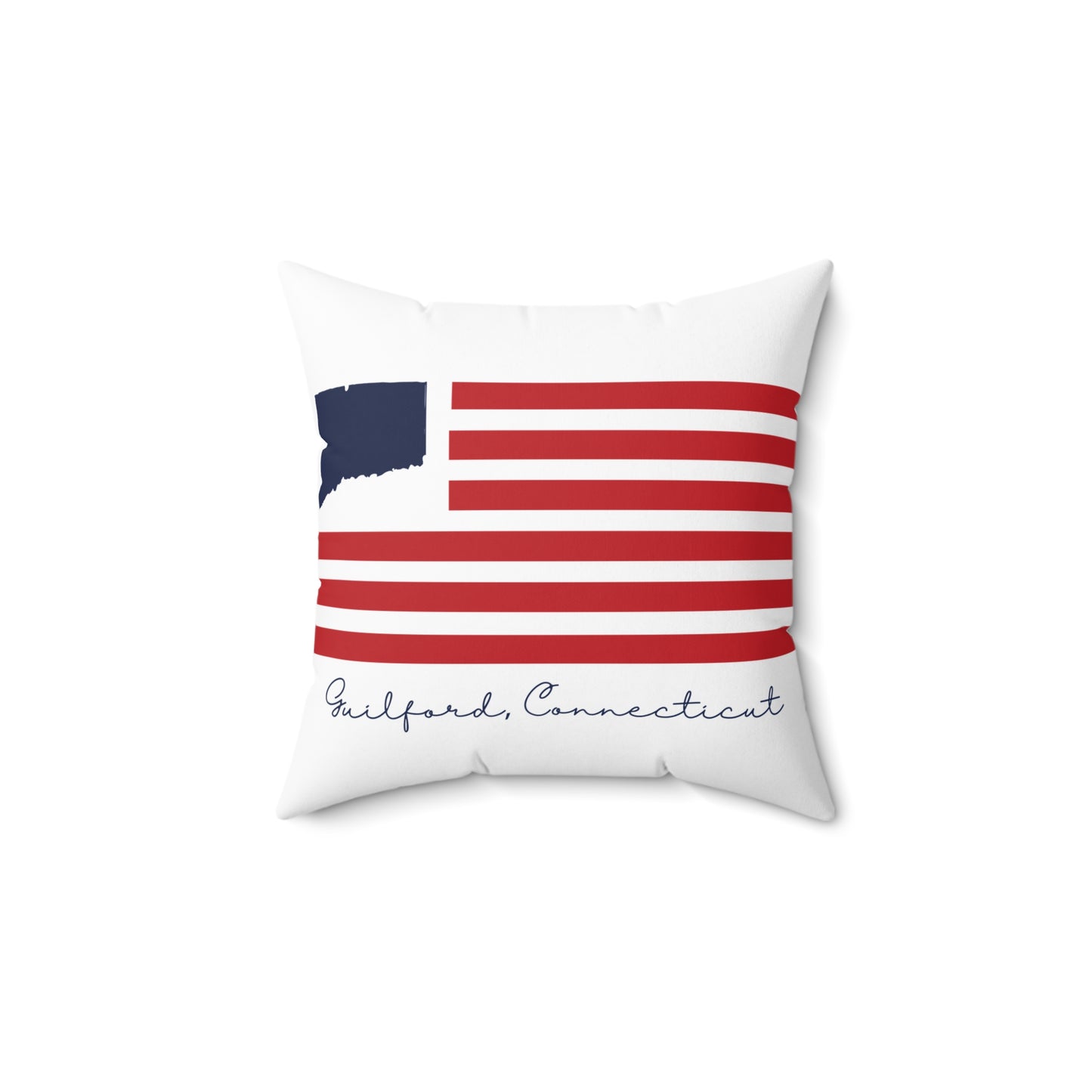 Guilford Connecticut Flag Spun Polyester Square Pillow