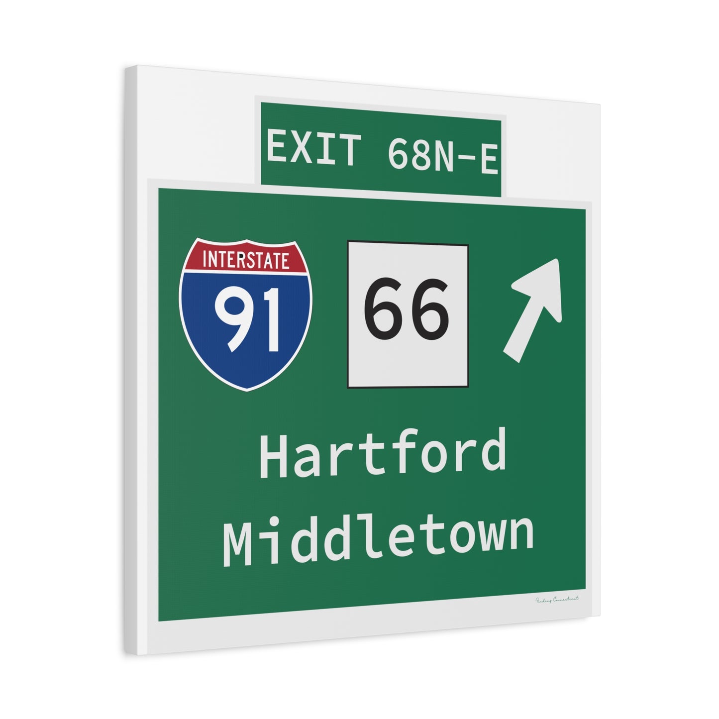 Vintage WCP Exit 68-NE Sign Matte Canvas, Stretched, 1.25"