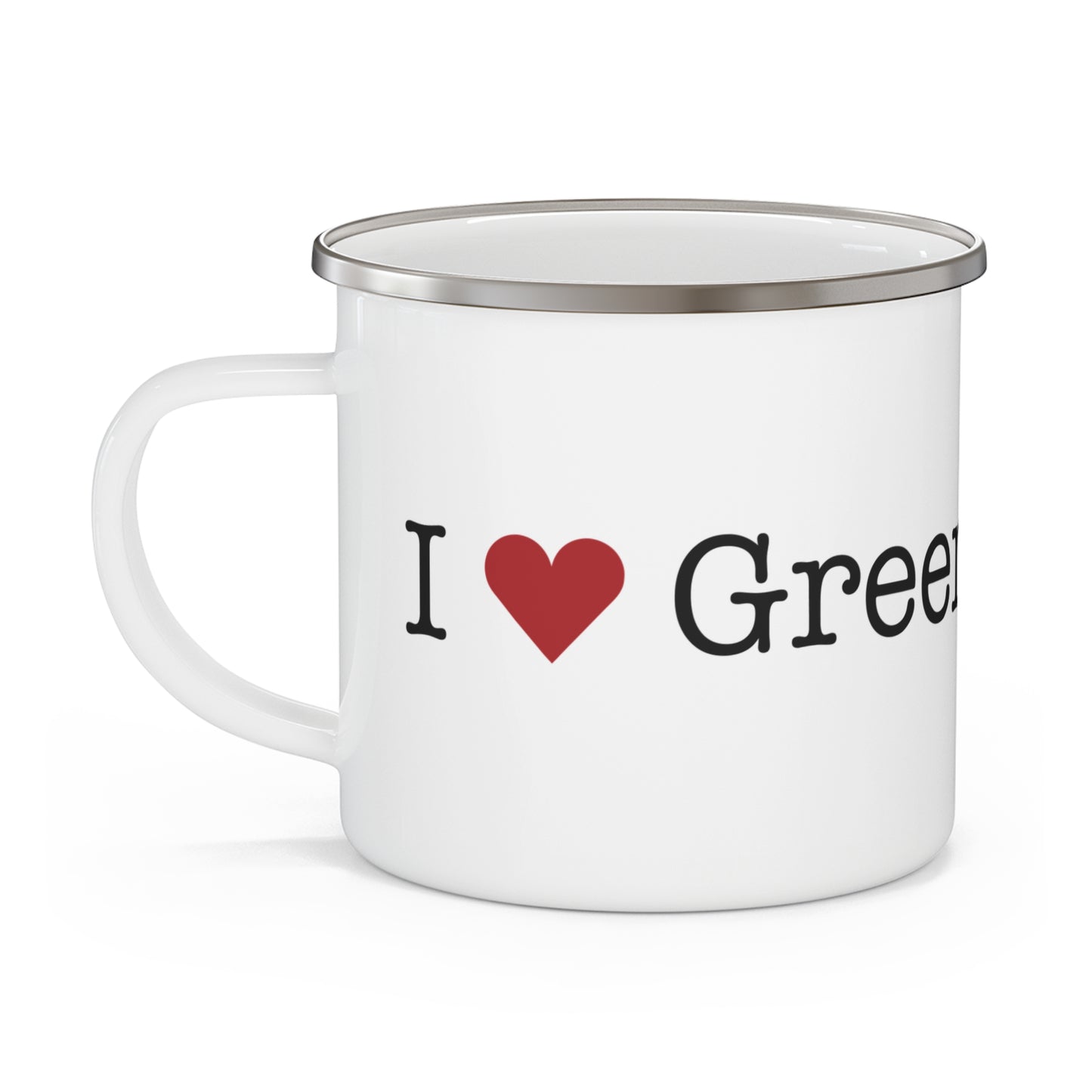 I Heart Greenfield Hill. Enamel Camping Mug