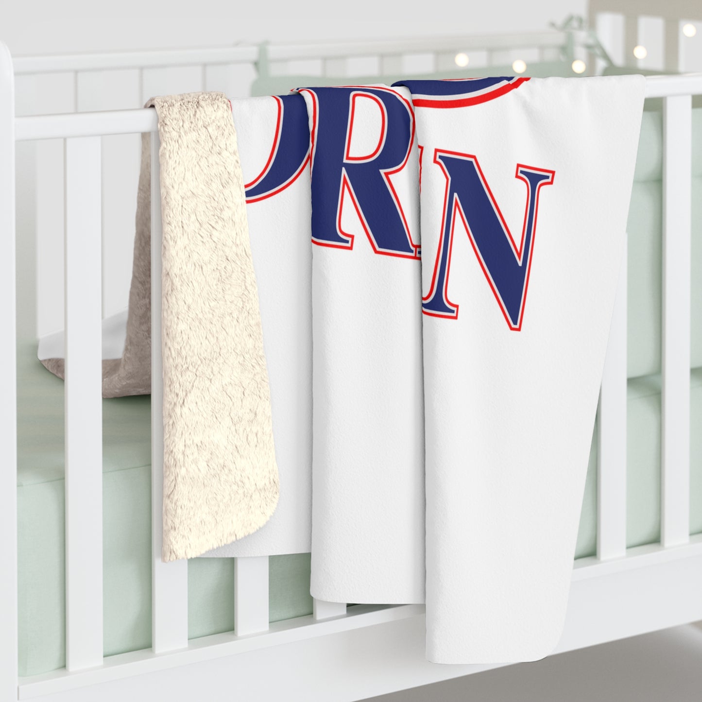 203 Darien Red White & Blue Sherpa Fleece Blanket