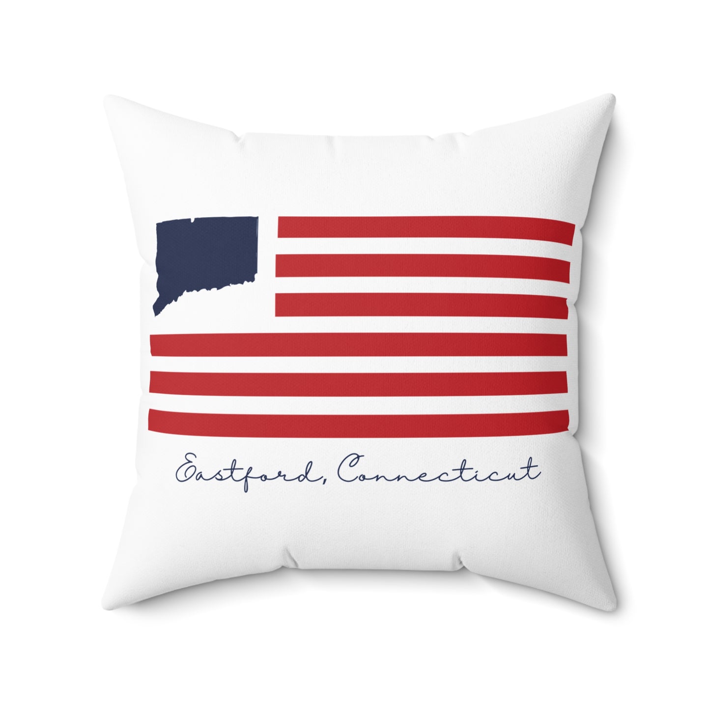 Eastford Connecticut Flag Spun Polyester Square Pillow