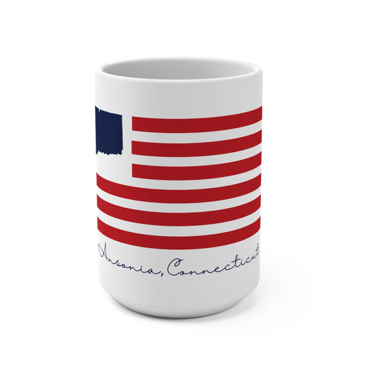 Ansonia Connecticut Flag Mug 15oz