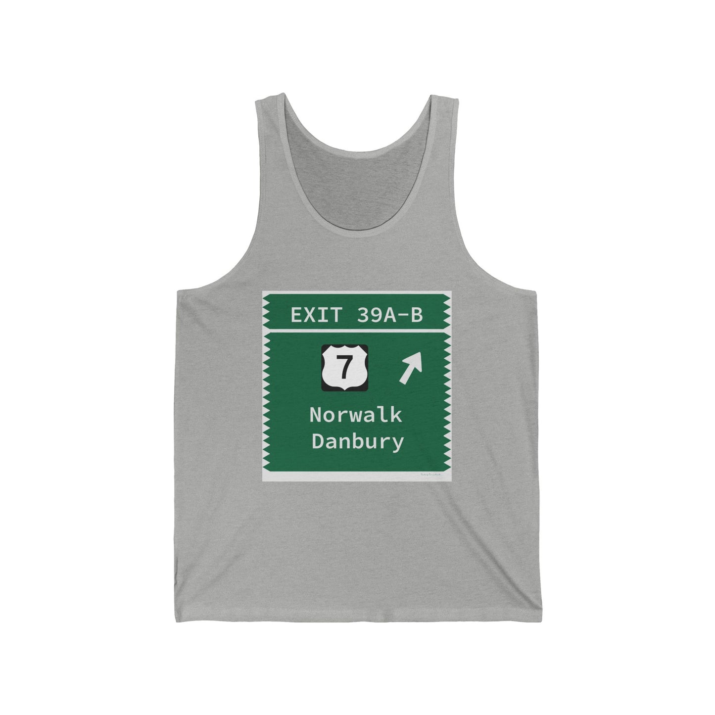 Vintage Merritt Parkway Exit 39 A-B Sign Unisex Jersey Tank Top