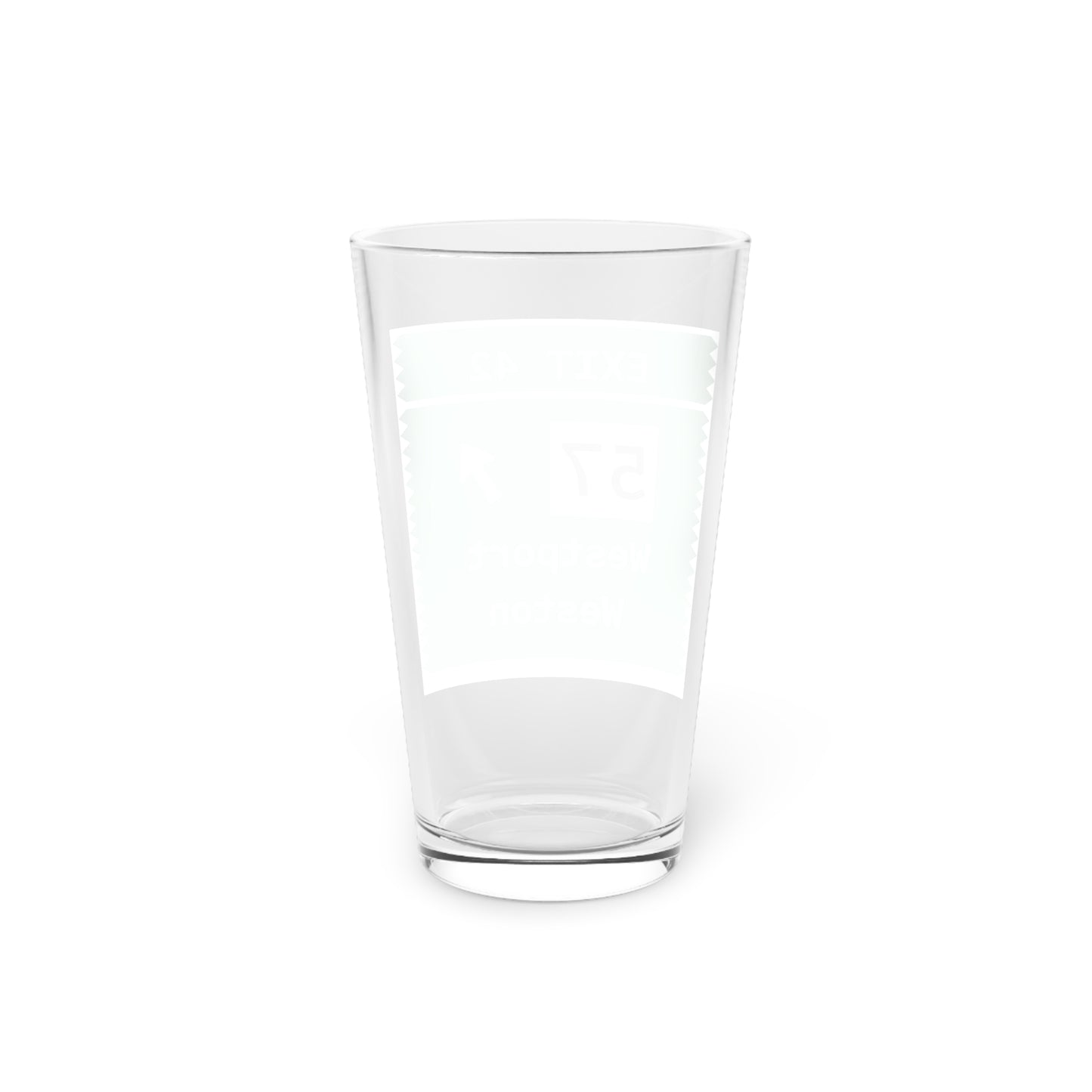 Vintage Merritt Parkway Exit 42 Sign Pint Glass, 16oz