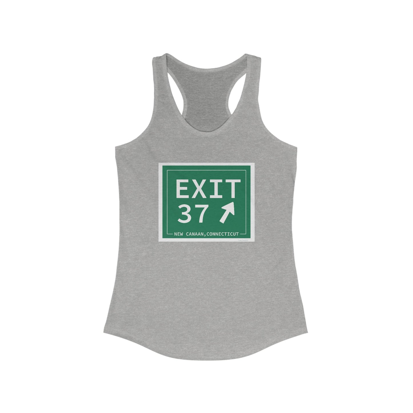 Vintage Exit 37 Merritt Parkway Sign Women's Ideal Racerback Tank Top