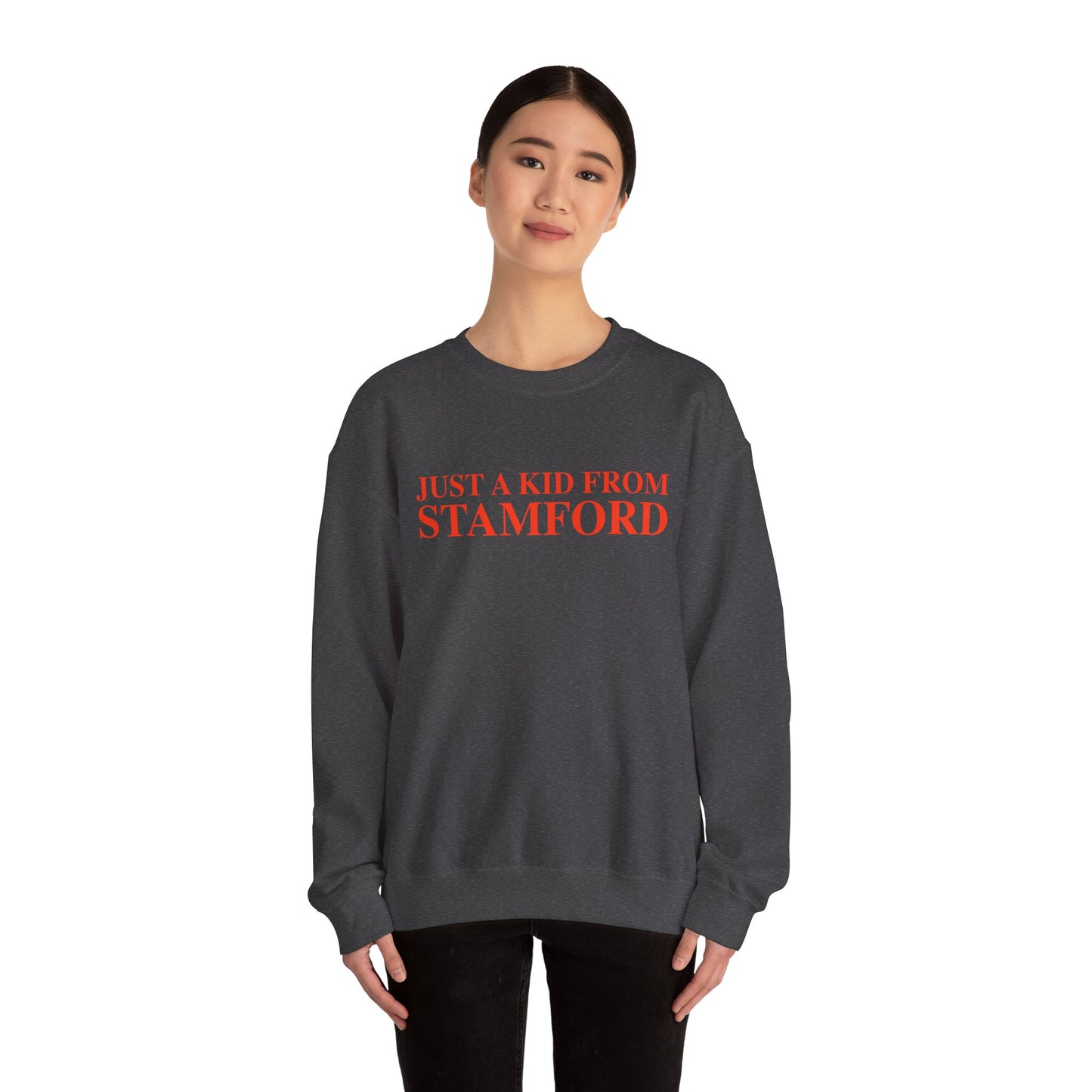 Just a kid from Stamford Unisex Heavy Blend™ Crewneck Sweatshirt