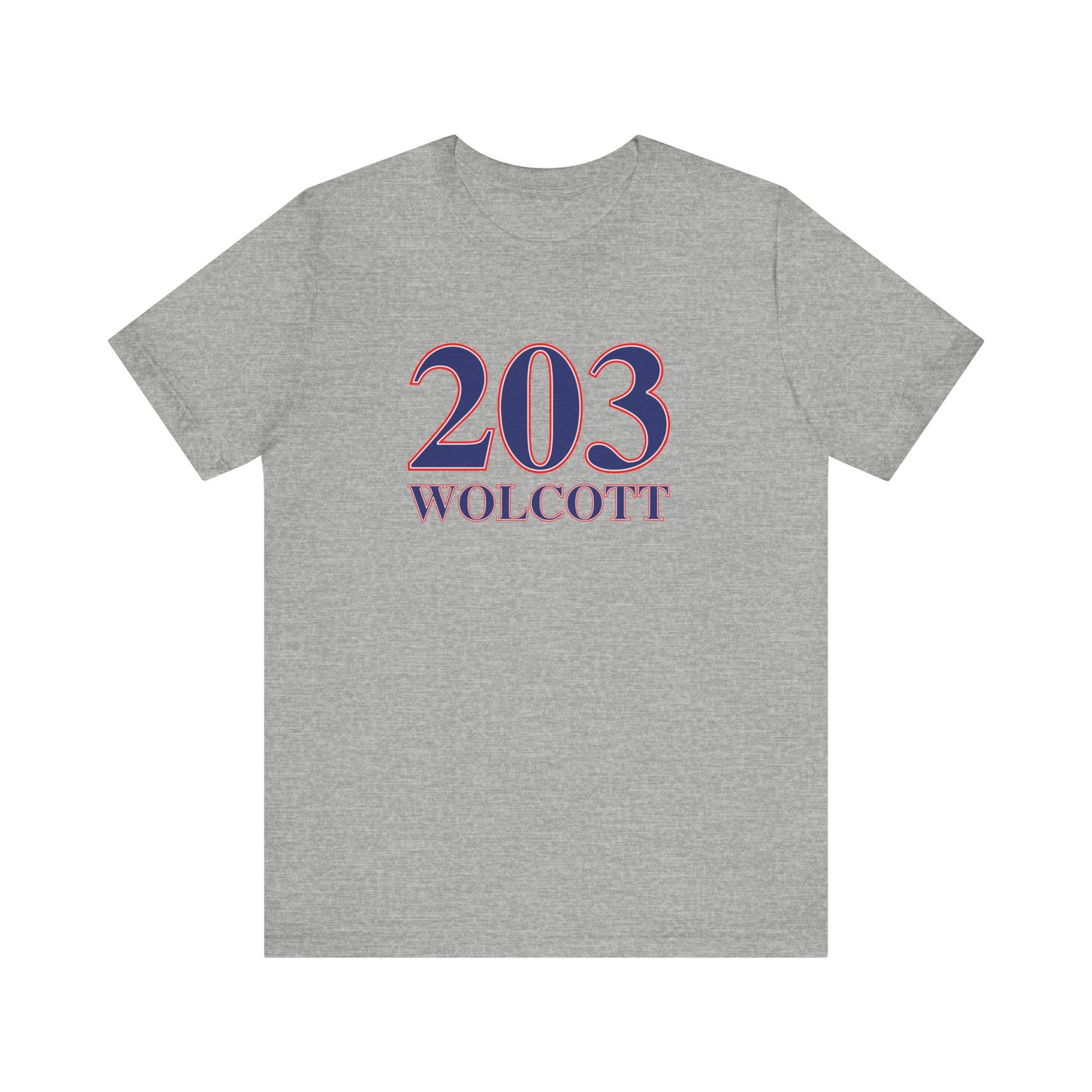 203 Wolcott Red White & Blue Unisex Jersey Short Sleeve T-Shirt