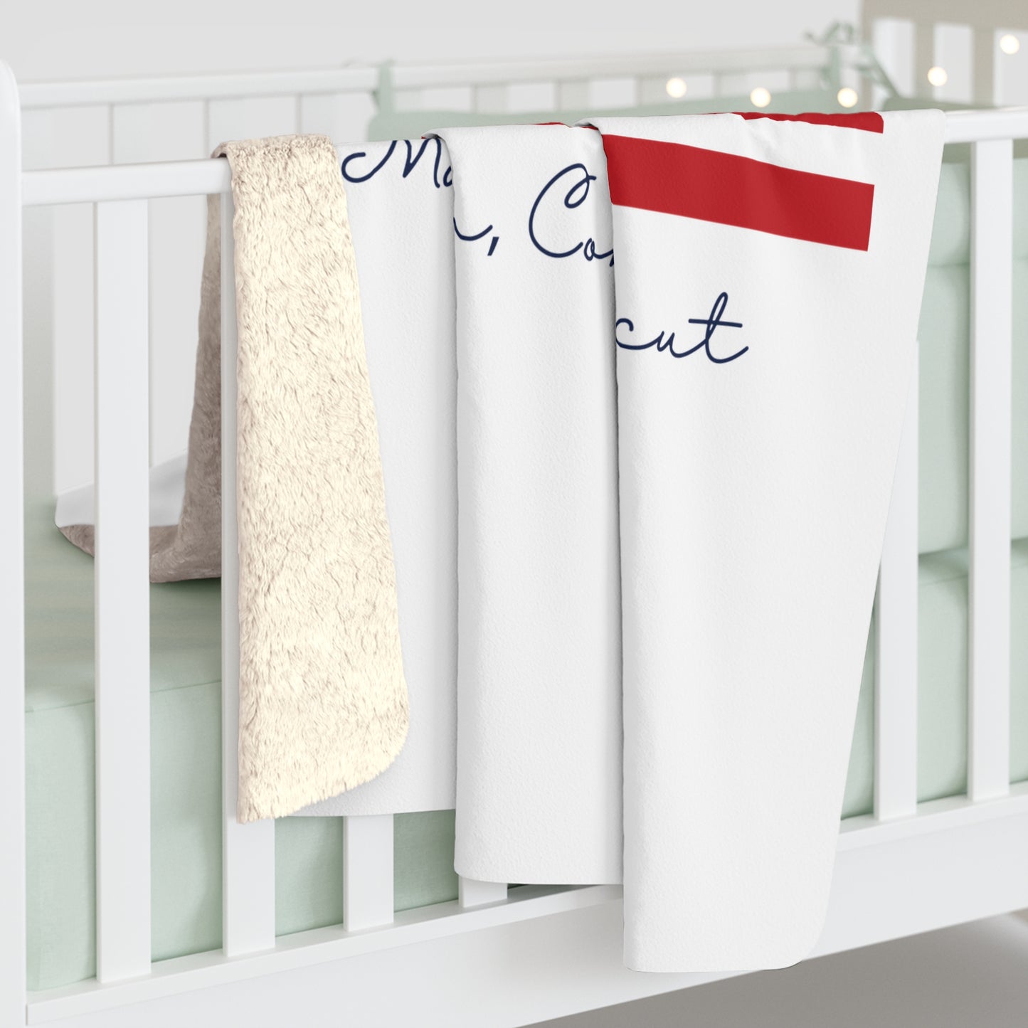 Madison Connecticut Flag Sherpa Fleece Blanket