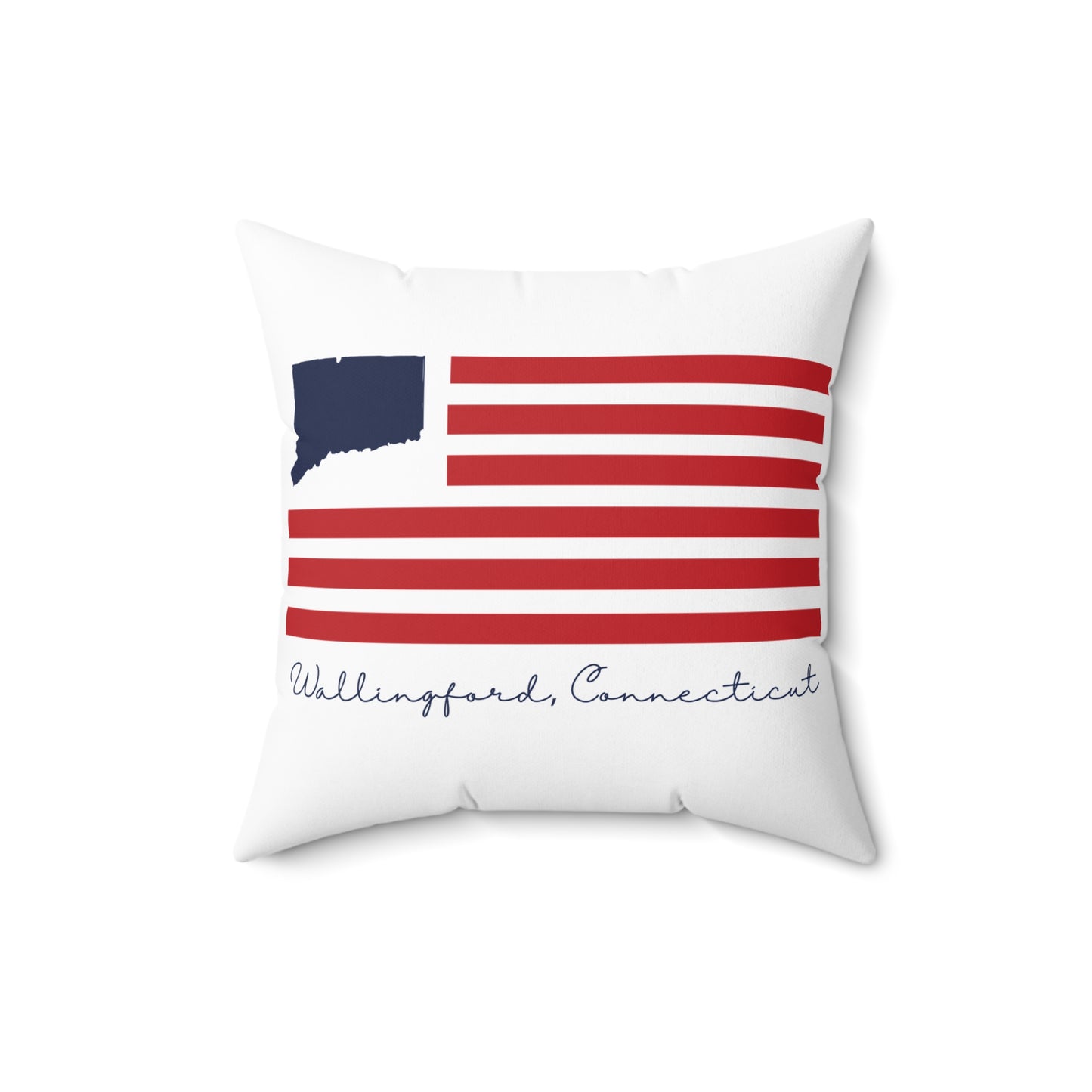 Wallingford Connecticut Flag Spun Polyester Square Pillow