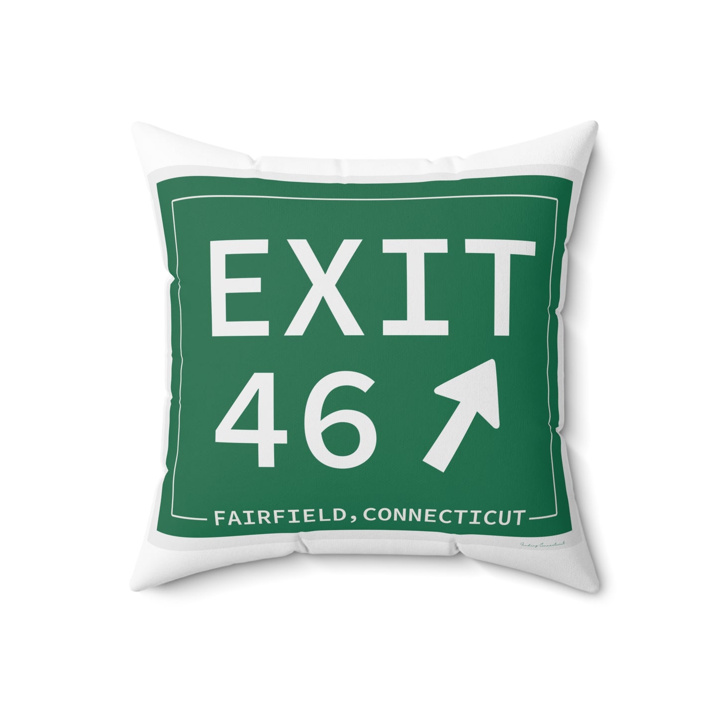 Vintage Exit 46 Merritt Parkway Sign Spun Polyester Square Pillow