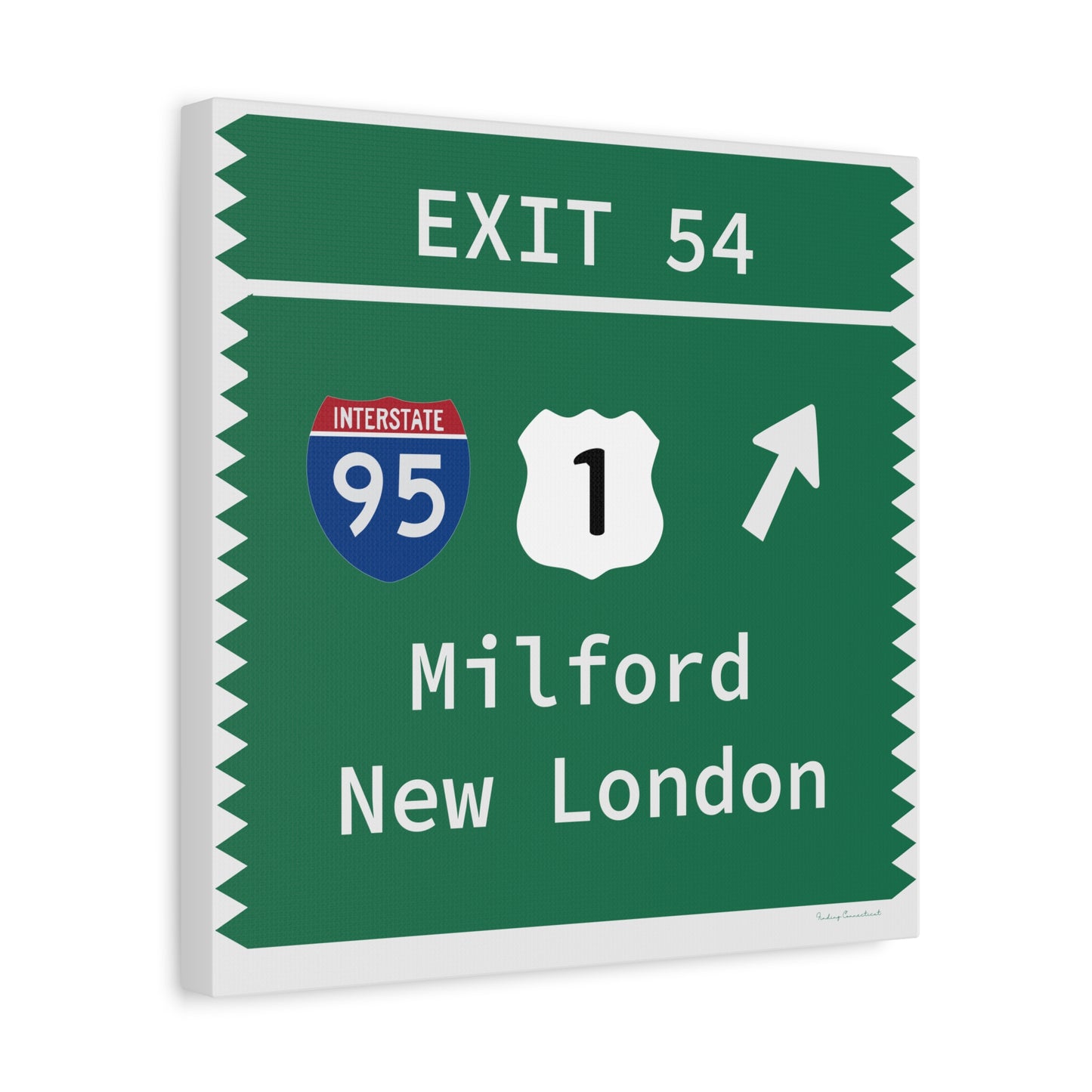 Vintage Merritt Parkway Exit 54 Sign Matte Canvas, Stretched, 1.25"