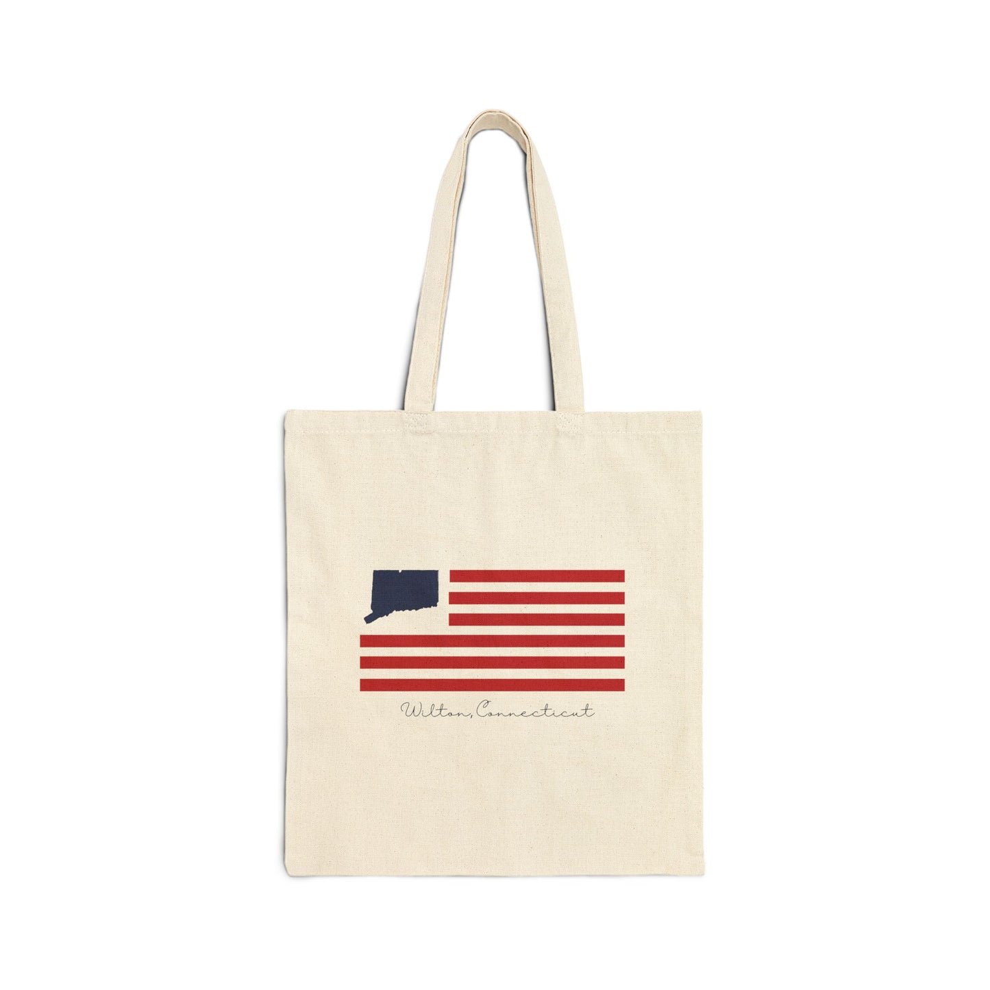 Wilton Connecticut Flag Cotton Canvas Tote Bag