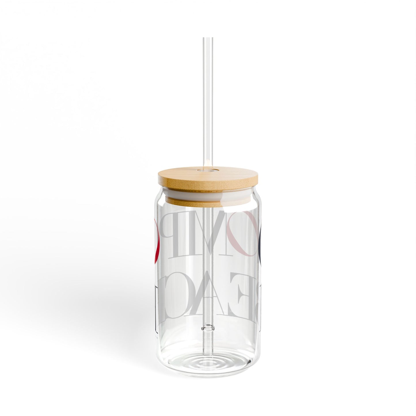 41 Tilt Compo Beach Glass Can with Straw and Lid, 16oz