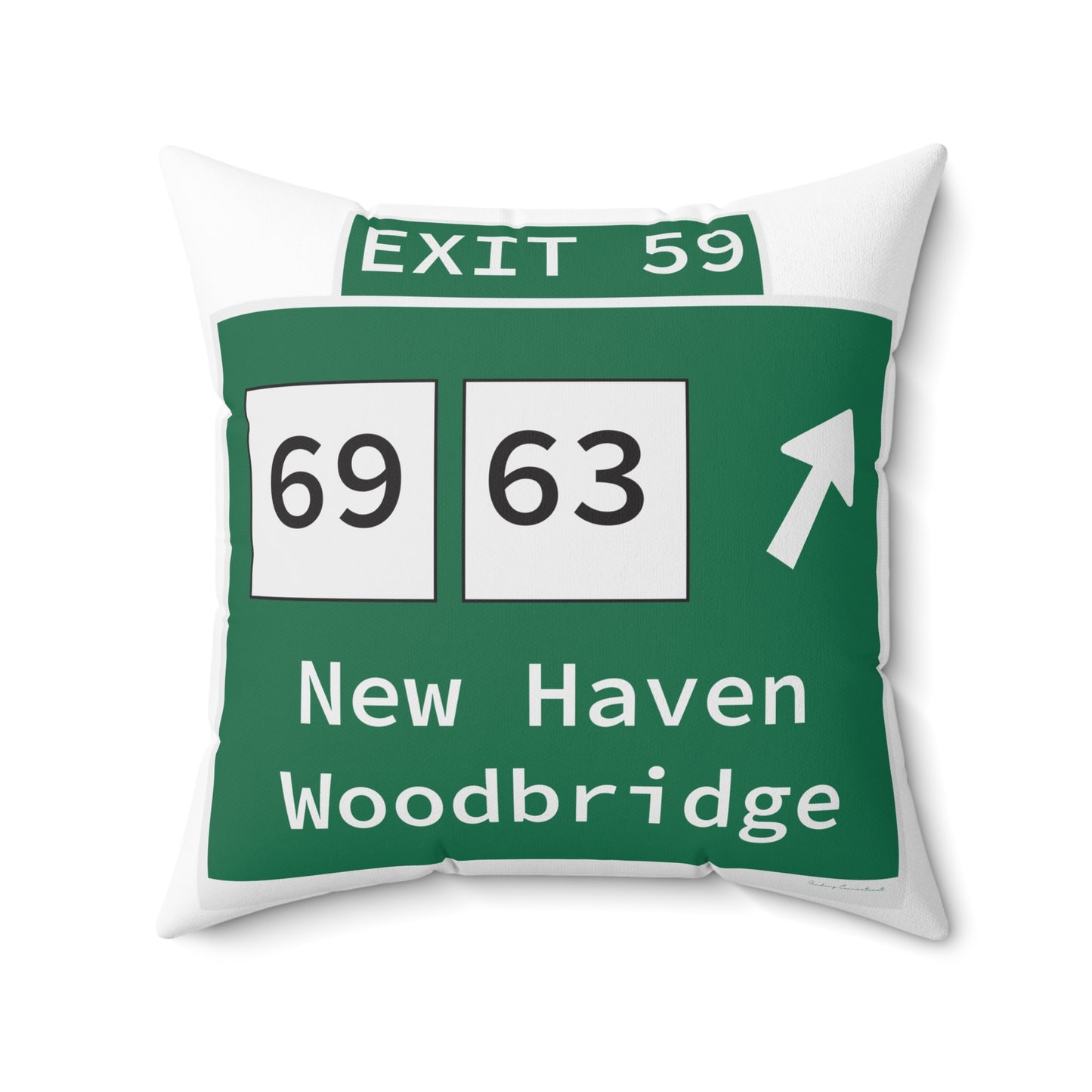 Vintage WCP Exit 59 Sign Spun Polyester Square Pillow