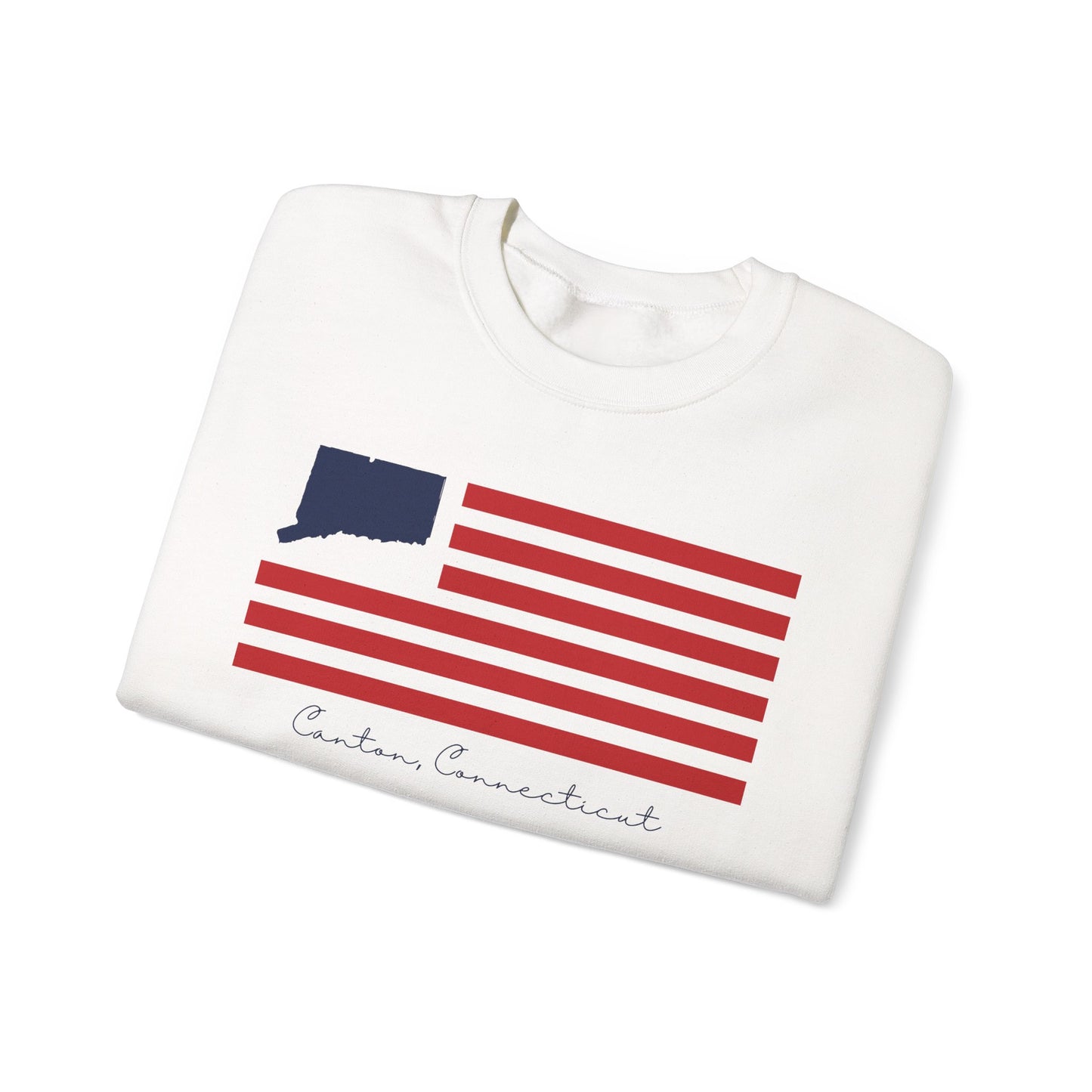 Canton Connecticut Flag Unisex Heavy Blend™ Crewneck Sweatshirt
