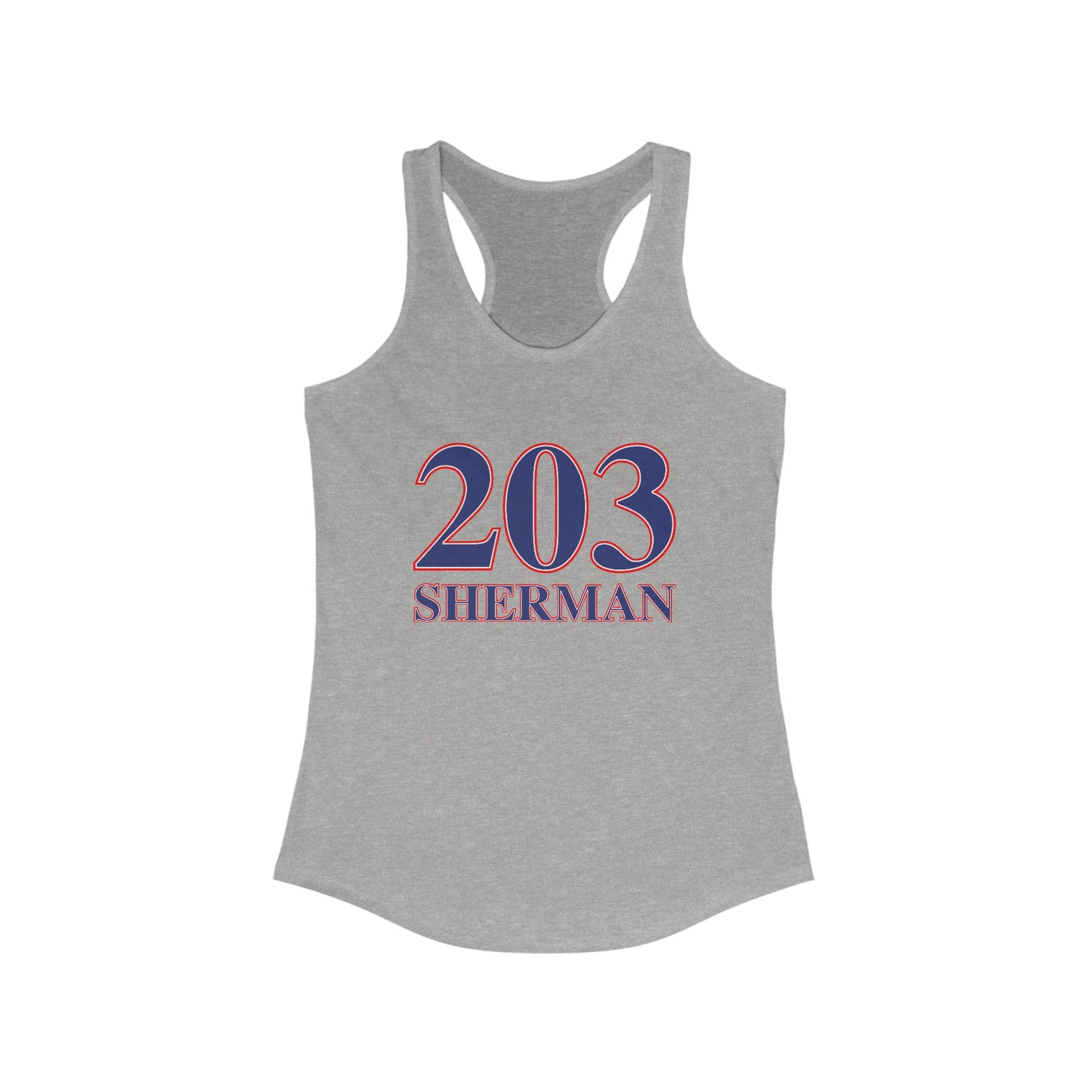 203 Sherman Red White & Blue Women's Ideal Racerback Tank Top