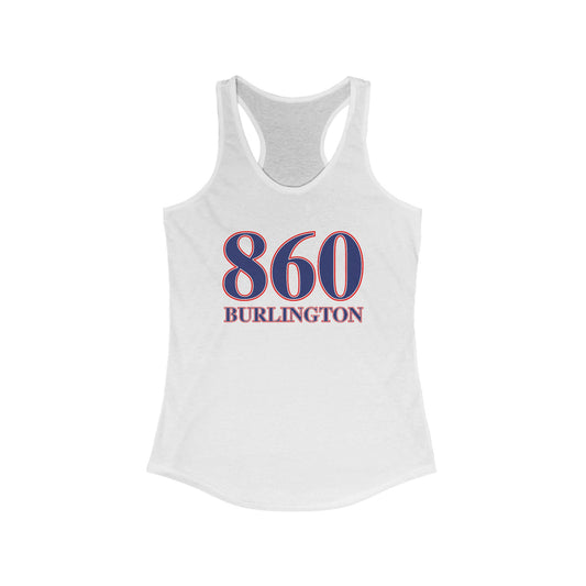 860 Burlington Red White & Blue Women's Ideal Racerback Tank Top