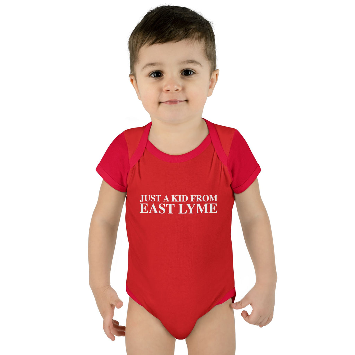 Just a kid from East Lyme Infant Baby Rib Bodysuit