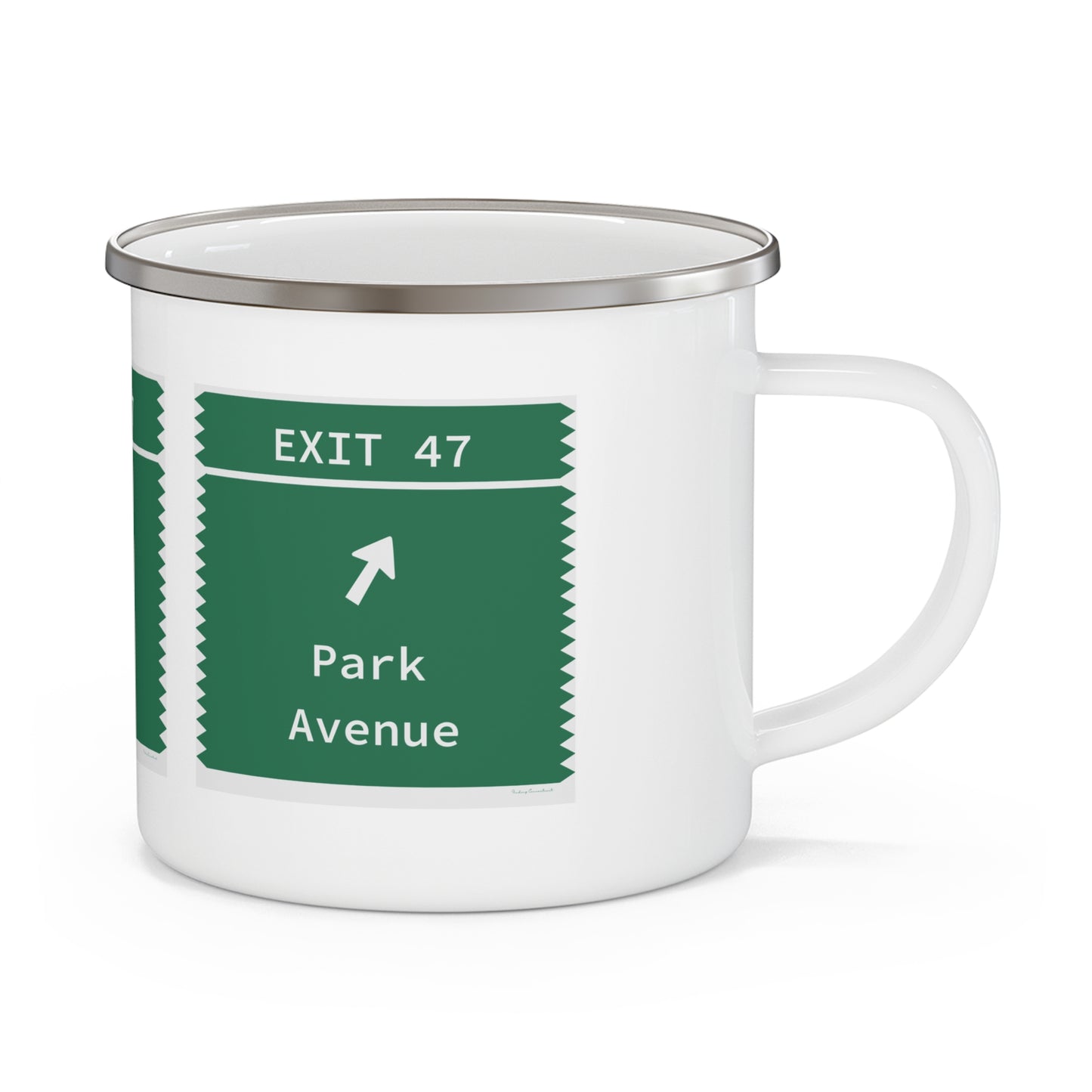 Vintage Merritt Parkway Exit 47 Sign Enamel Camping Mug