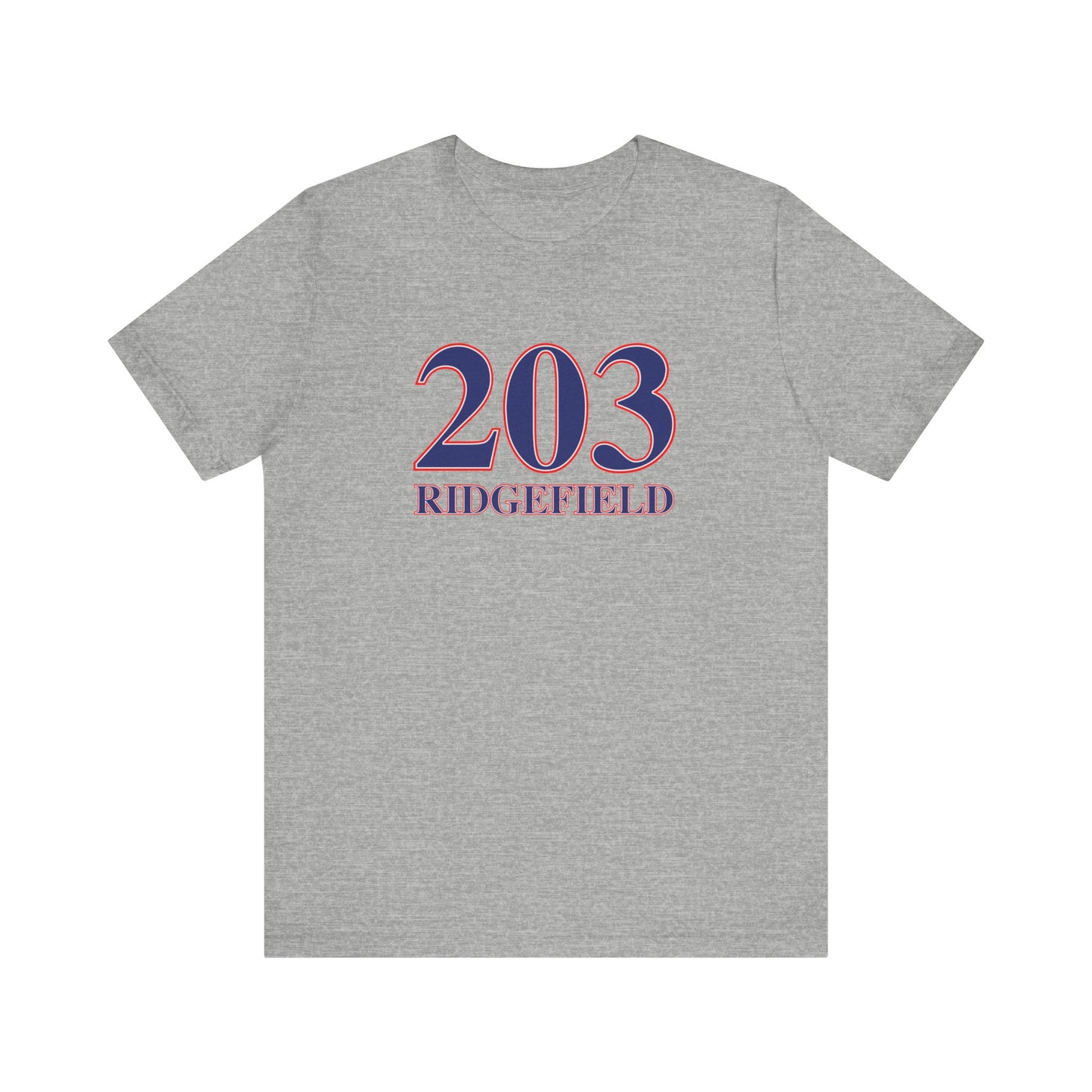 203 Ridgefield Red White & Blue Unisex Jersey Short Sleeve T-Shirt
