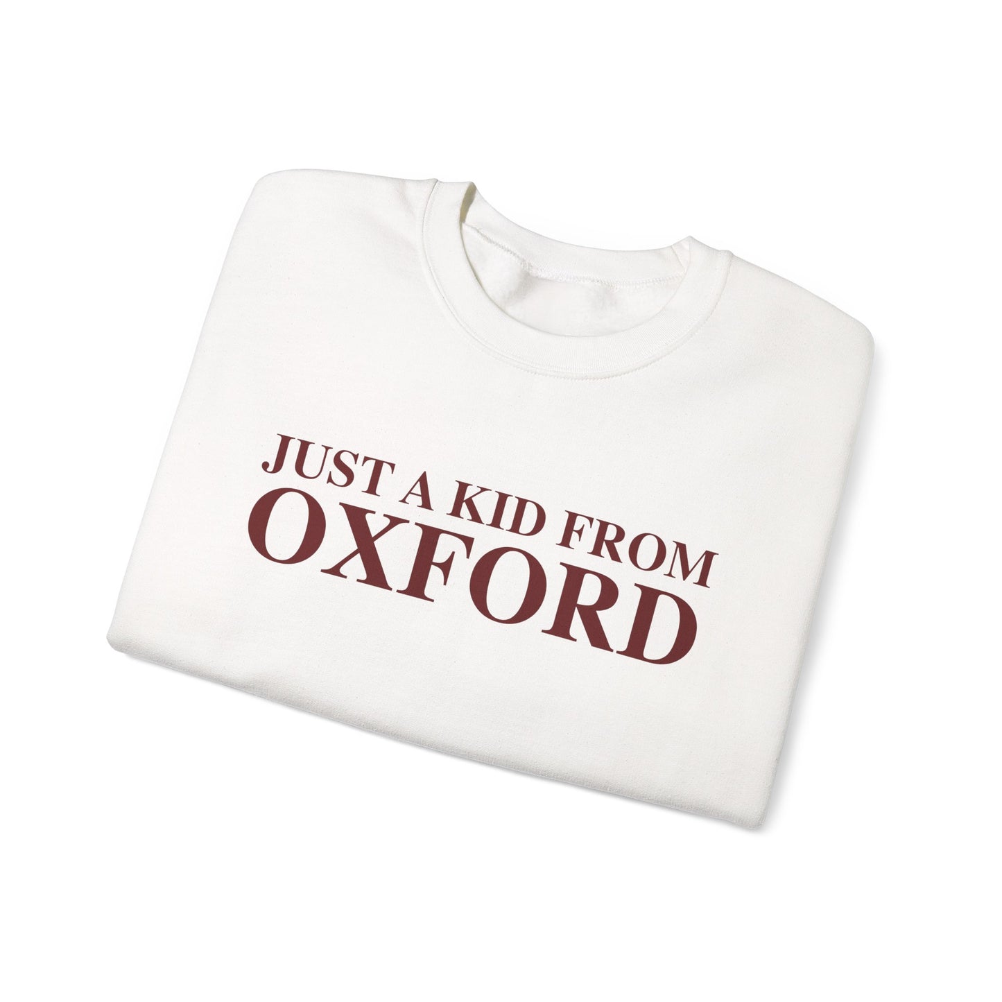 Just a kid from Oxford Unisex Heavy Blend™ Crewneck Sweatshirt