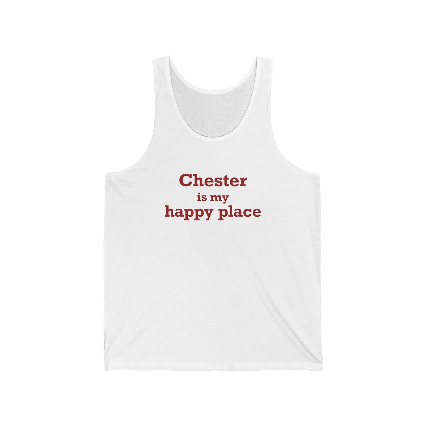 Chester is My Happy Place Unisex Jersey Tank Top