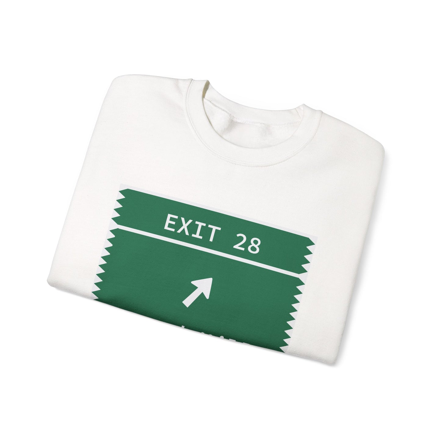 Vintage Merritt Parkway Exit 28 Sign Unisex Heavy Blend™ Crewneck Sweatshirt