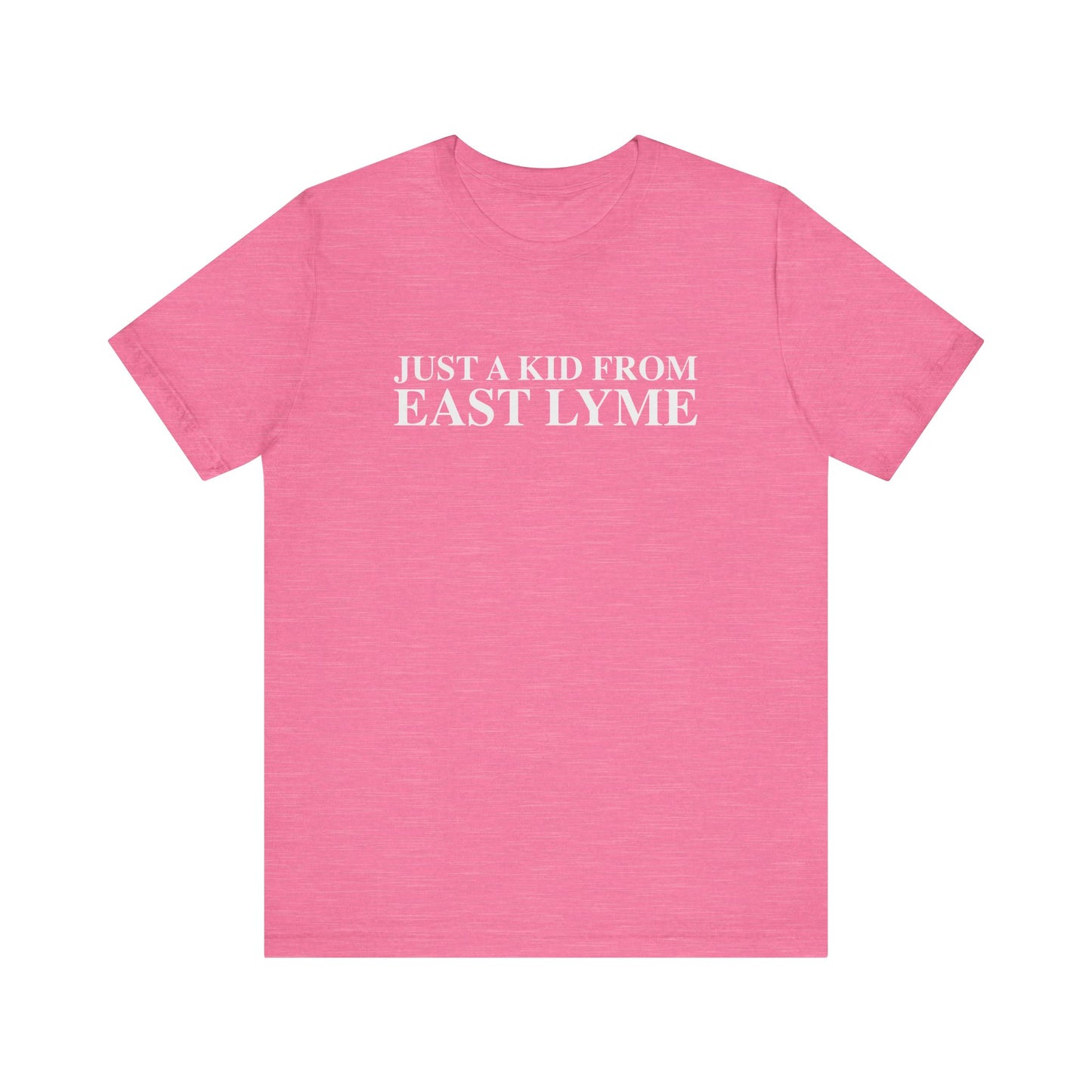 Just a kid from East Lyme Unisex Jersey Short Sleeve T-Shirt