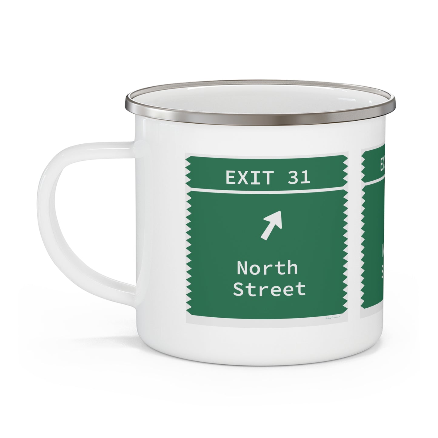 Vintage Merritt Parkway Exit 31 Sign Enamel Camping Mug