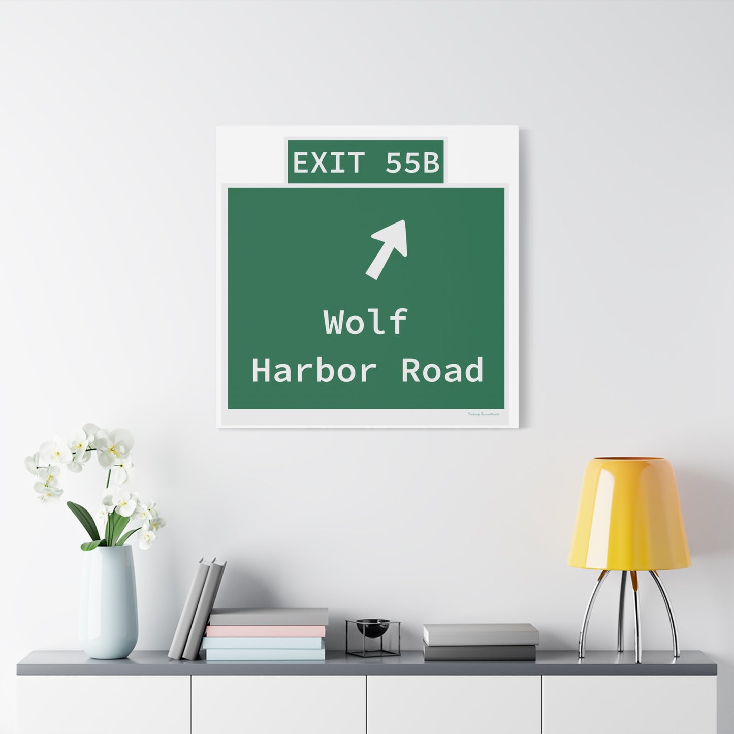 Vintage WCP Exit 55B Sign Matte Canvas, Stretched, 1.25"