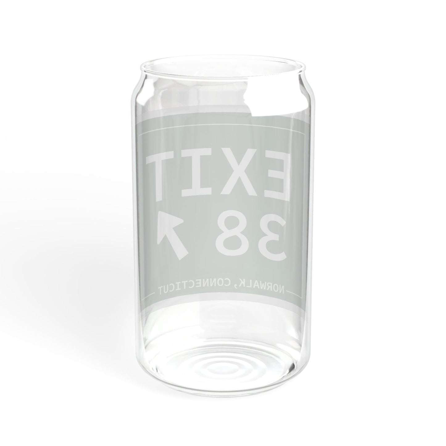 Vintage Exit 38 Merritt Parkway Sign Sipper Glass, 16oz