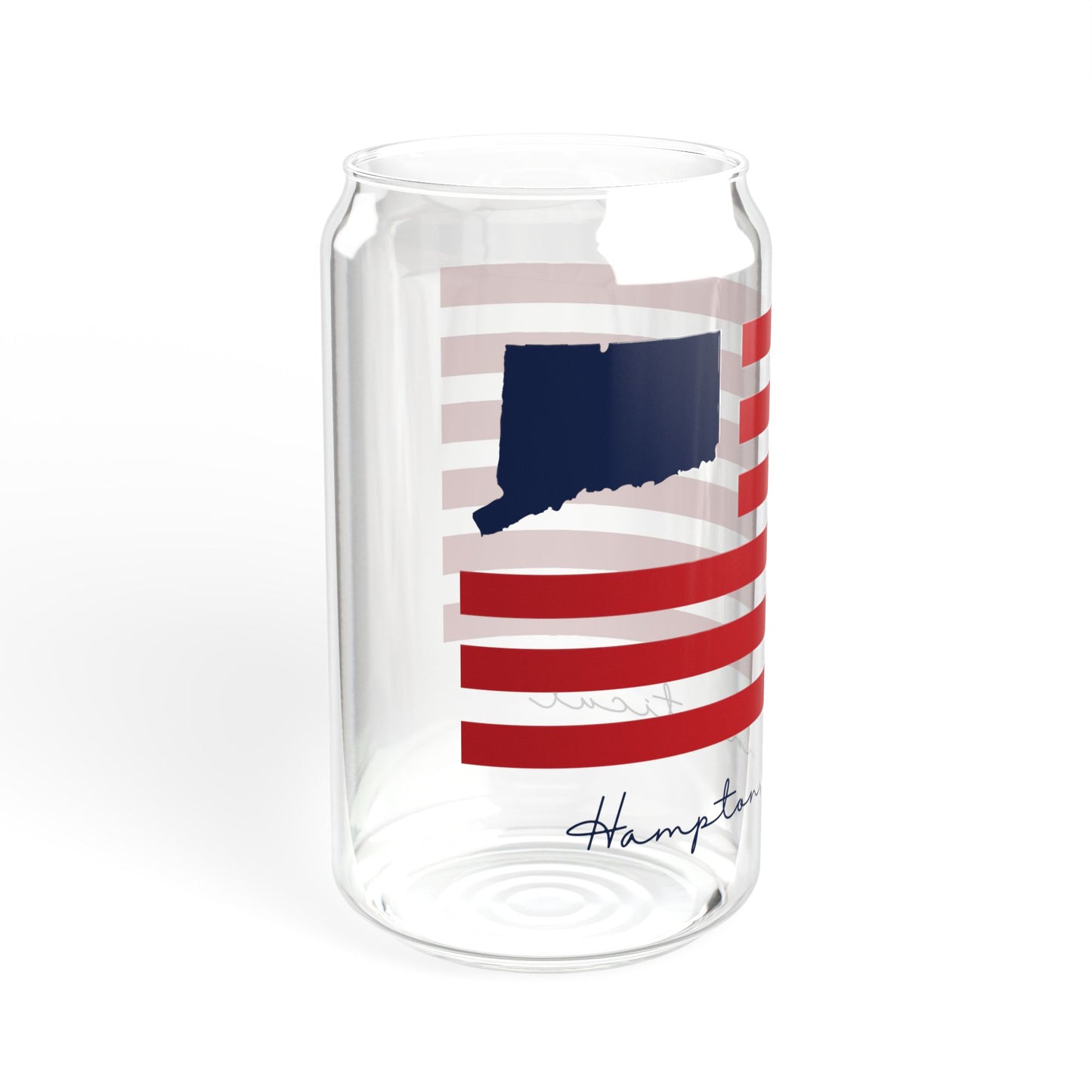 Hampton Connecticut Flag Sipper Glass, 16oz