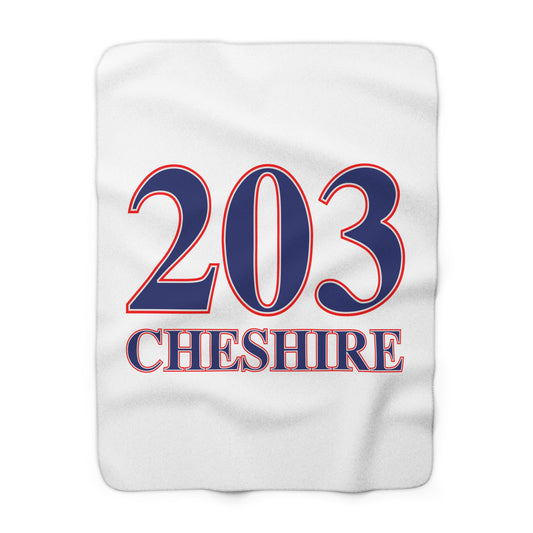 203 Cheshire Red White & Blue Sherpa Fleece Blanket