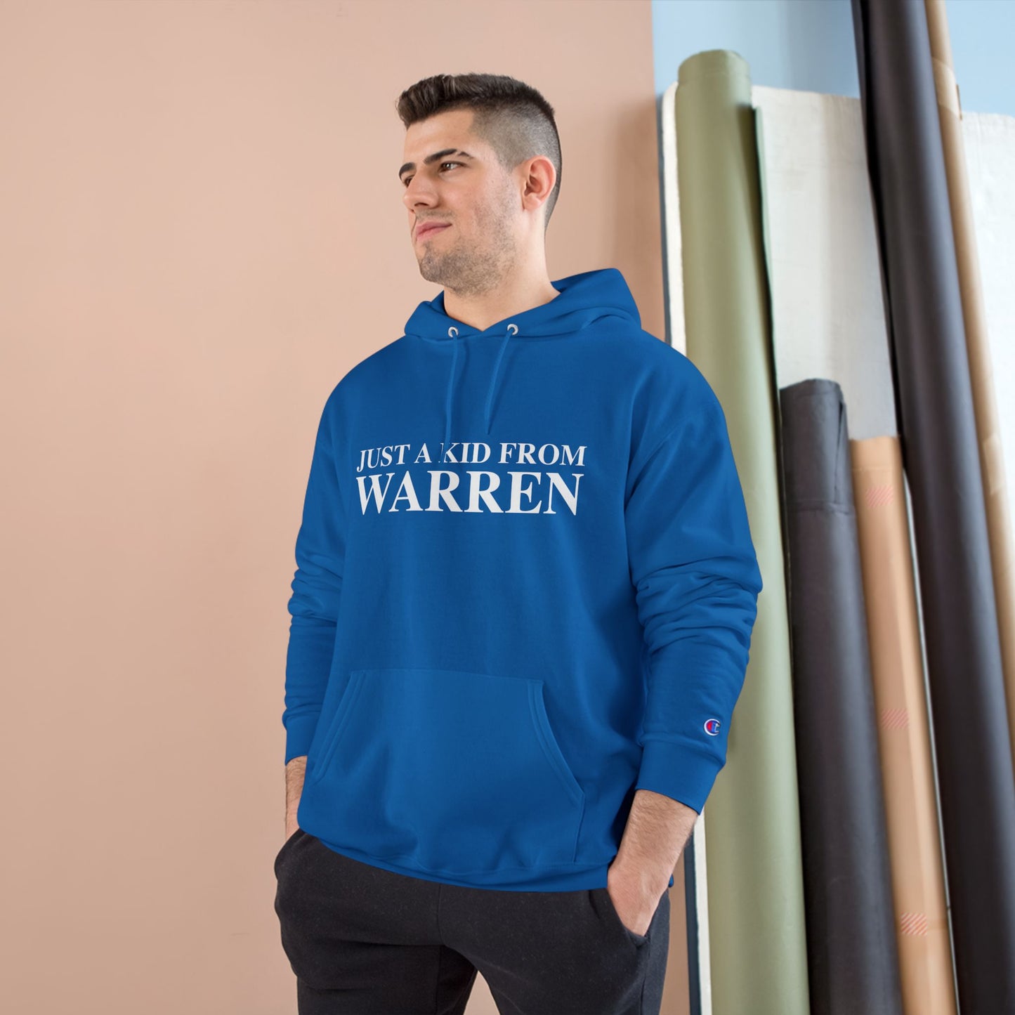 Just a kid from Warren Champion Hoodie