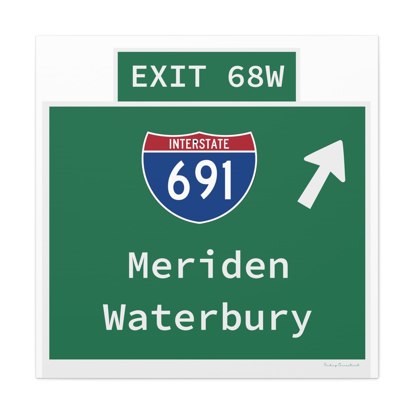 Vintage WCP Exit 68W Matte Canvas, Stretched, 1.25"