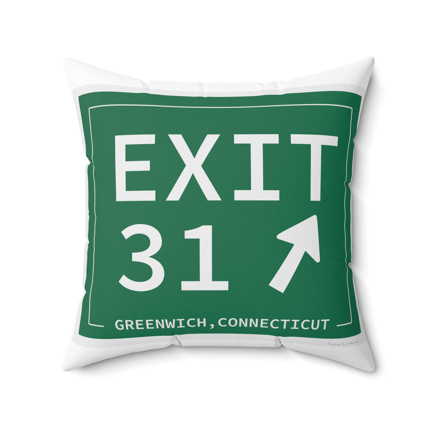Vintage Exit 31 Merritt Parkway Sign Spun Polyester Square Pillow