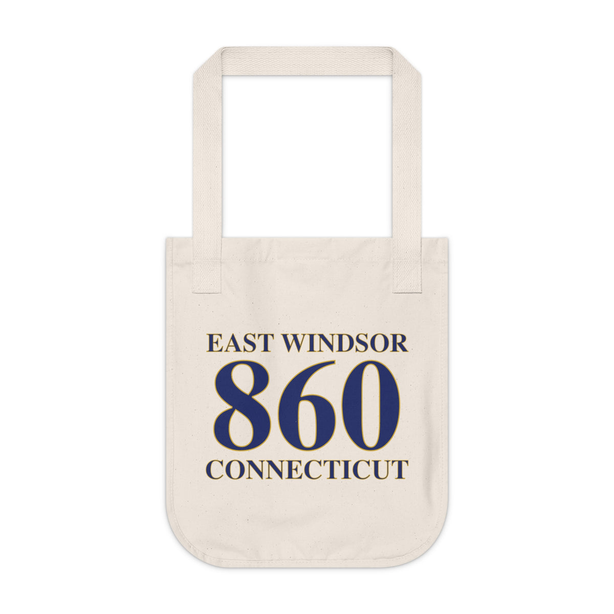 East Windsor 860 Connecticut Organic Canvas Tote Bag