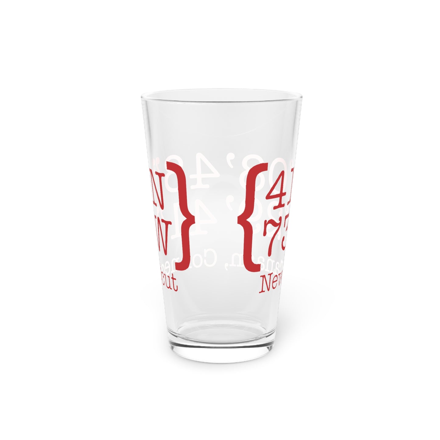 New Canaan Coordinates Pint Glass, 16oz