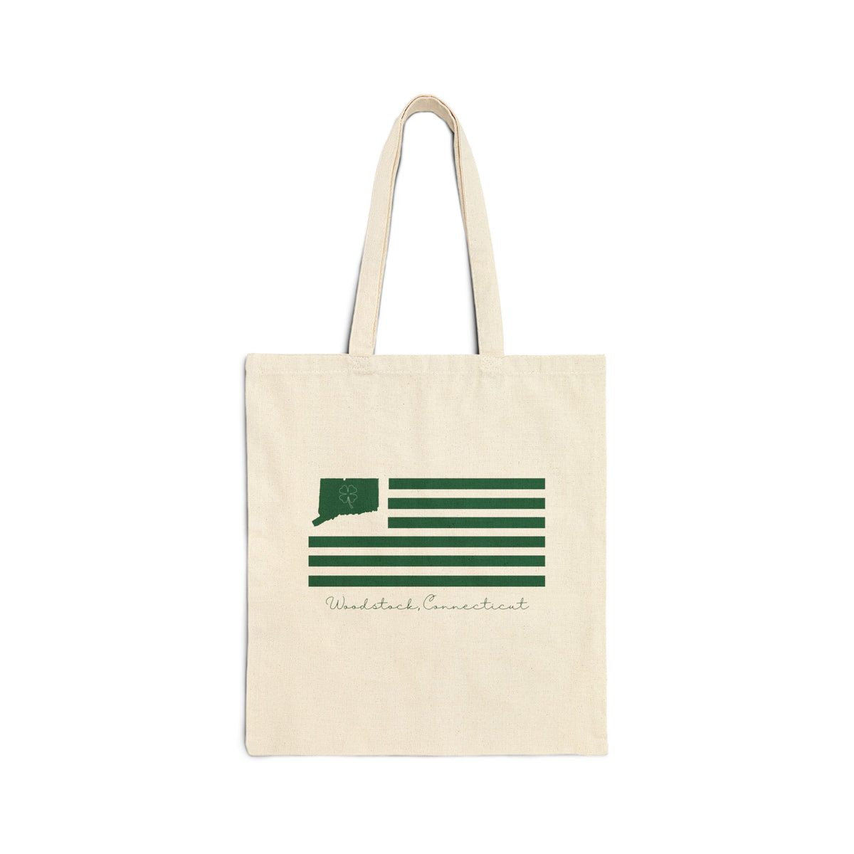 Woodstock Connecticut St. Patrick’s Day Flag Cotton Canvas Tote Bag