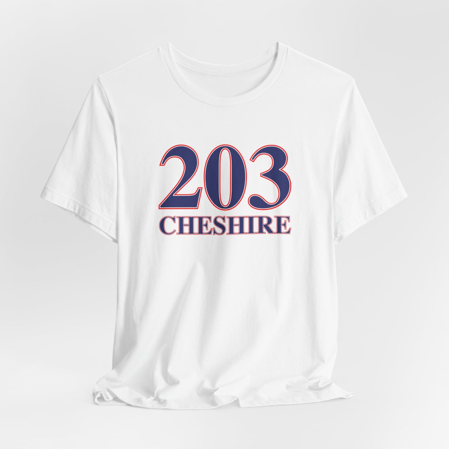 203 Cheshire Red White & Blue Unisex Jersey Short Sleeve T-Shirt
