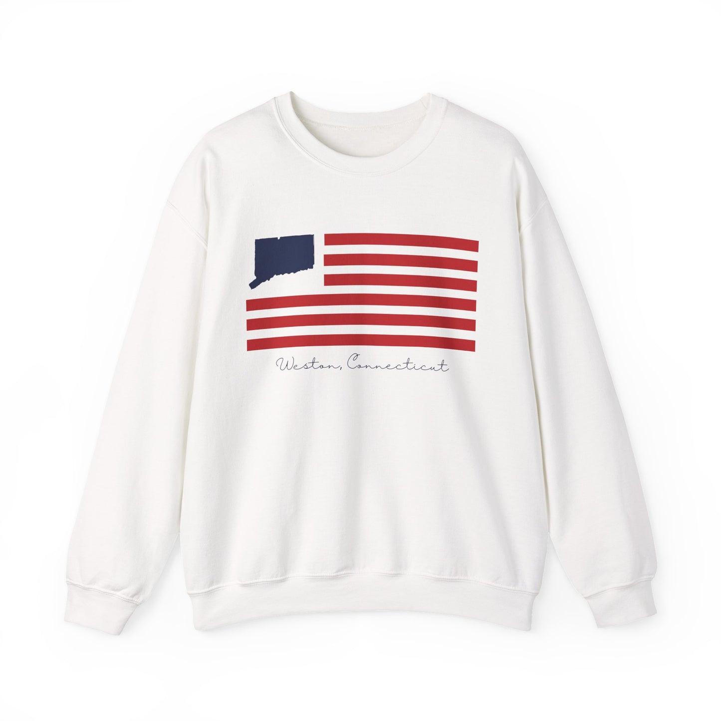 Weston Connecticut Flag Unisex Heavy Blend™ Crewneck Sweatshirt