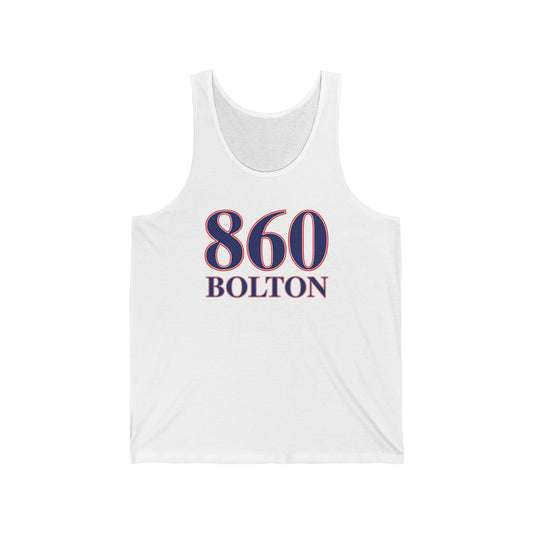 860 Bolton Red White & Blue Unisex Jersey Tank Top