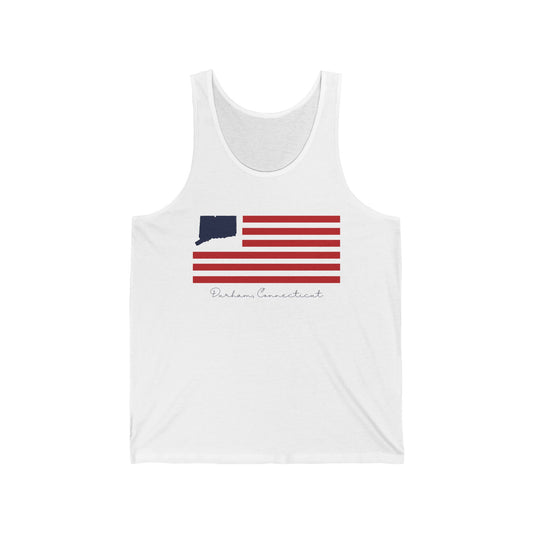 Durham Connecticut Flag Unisex Jersey Tank Top