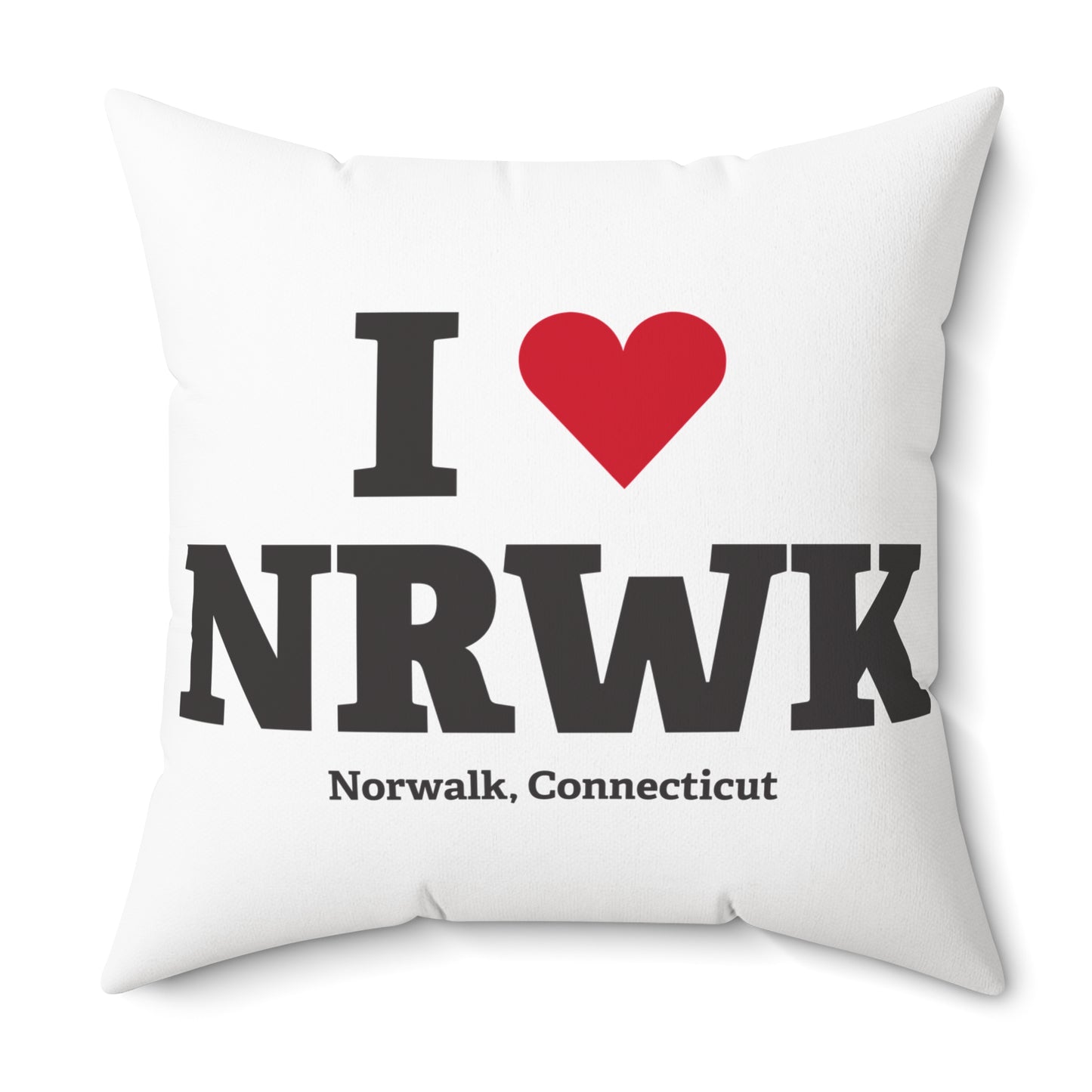 I Heart NRWK Spun Polyester Square Pillow